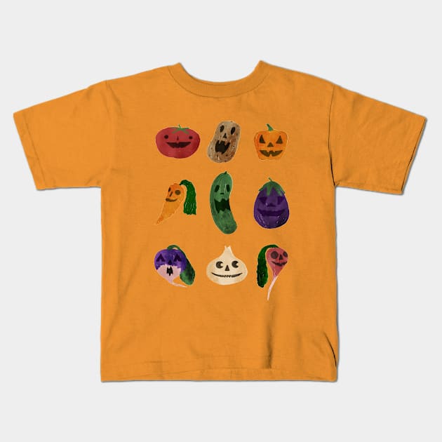 Spooky Harvest Treats Kids T-Shirt by Mattfields
